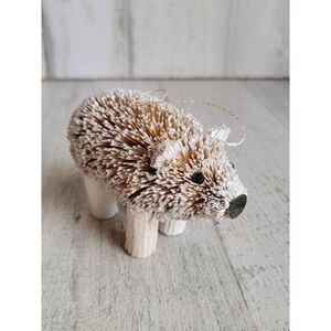 Glitter bristle brush bear ornament Xmas unique